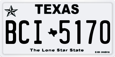 TX license plate BCI5170