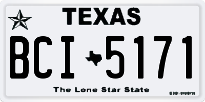 TX license plate BCI5171