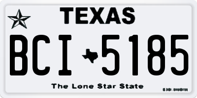 TX license plate BCI5185