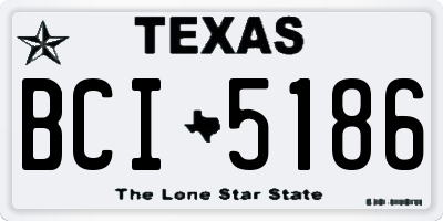 TX license plate BCI5186