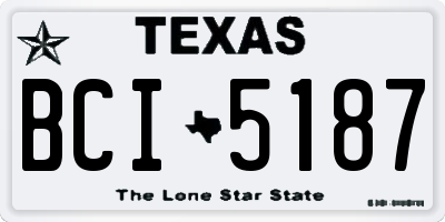 TX license plate BCI5187