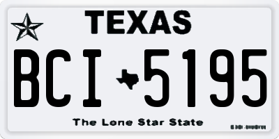 TX license plate BCI5195