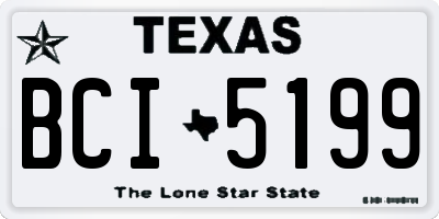 TX license plate BCI5199