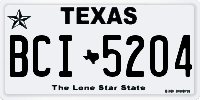 TX license plate BCI5204