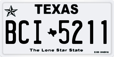 TX license plate BCI5211
