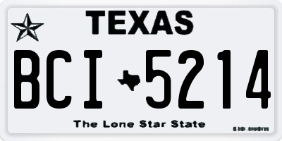 TX license plate BCI5214
