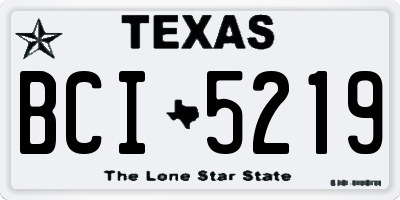 TX license plate BCI5219