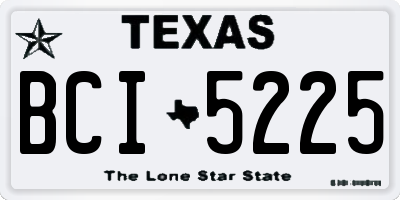 TX license plate BCI5225