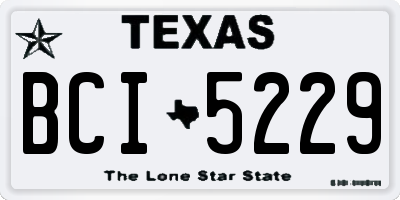 TX license plate BCI5229