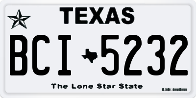 TX license plate BCI5232