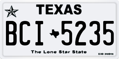 TX license plate BCI5235