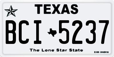 TX license plate BCI5237