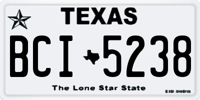 TX license plate BCI5238