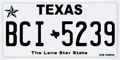 TX license plate BCI5239