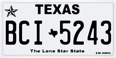 TX license plate BCI5243
