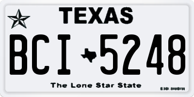 TX license plate BCI5248