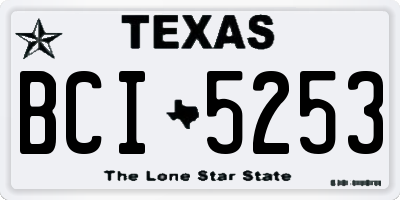 TX license plate BCI5253