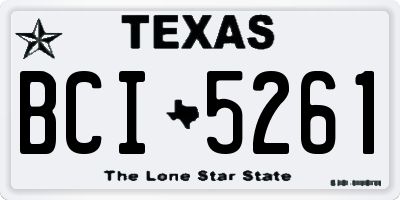 TX license plate BCI5261