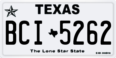 TX license plate BCI5262