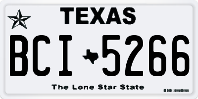 TX license plate BCI5266