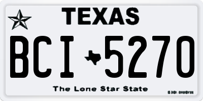 TX license plate BCI5270