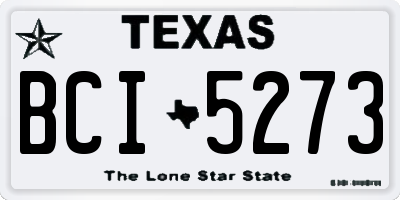 TX license plate BCI5273