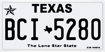 TX license plate BCI5280