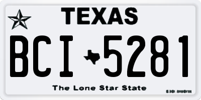 TX license plate BCI5281