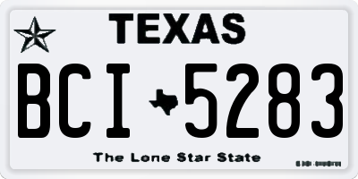 TX license plate BCI5283
