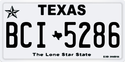 TX license plate BCI5286