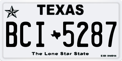 TX license plate BCI5287