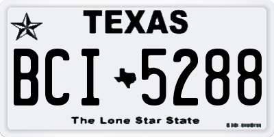 TX license plate BCI5288