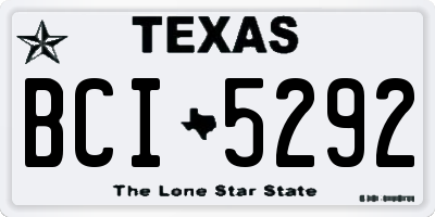 TX license plate BCI5292