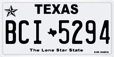 TX license plate BCI5294