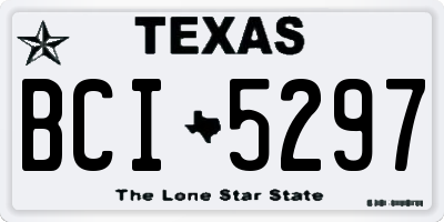 TX license plate BCI5297