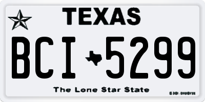 TX license plate BCI5299