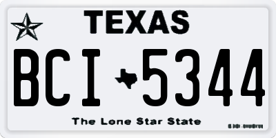 TX license plate BCI5344