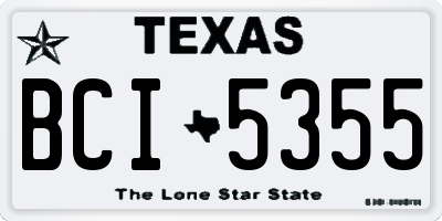 TX license plate BCI5355