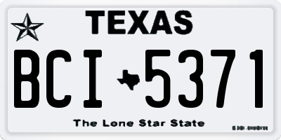 TX license plate BCI5371