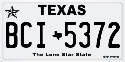 TX license plate BCI5372