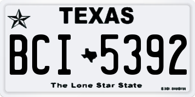 TX license plate BCI5392