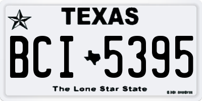 TX license plate BCI5395