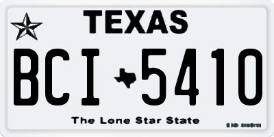 TX license plate BCI5410