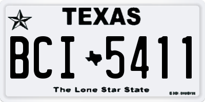 TX license plate BCI5411