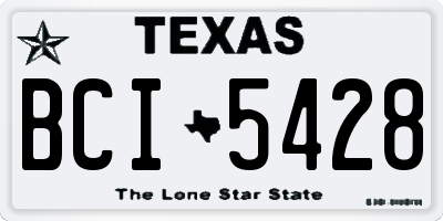 TX license plate BCI5428