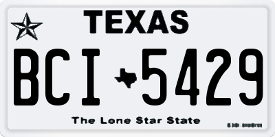 TX license plate BCI5429