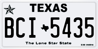 TX license plate BCI5435