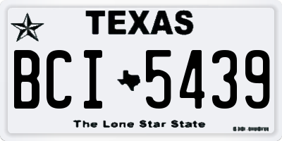 TX license plate BCI5439