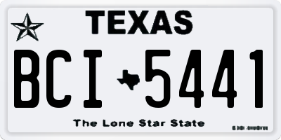 TX license plate BCI5441