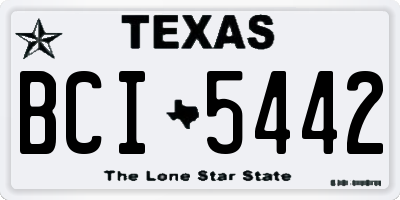 TX license plate BCI5442